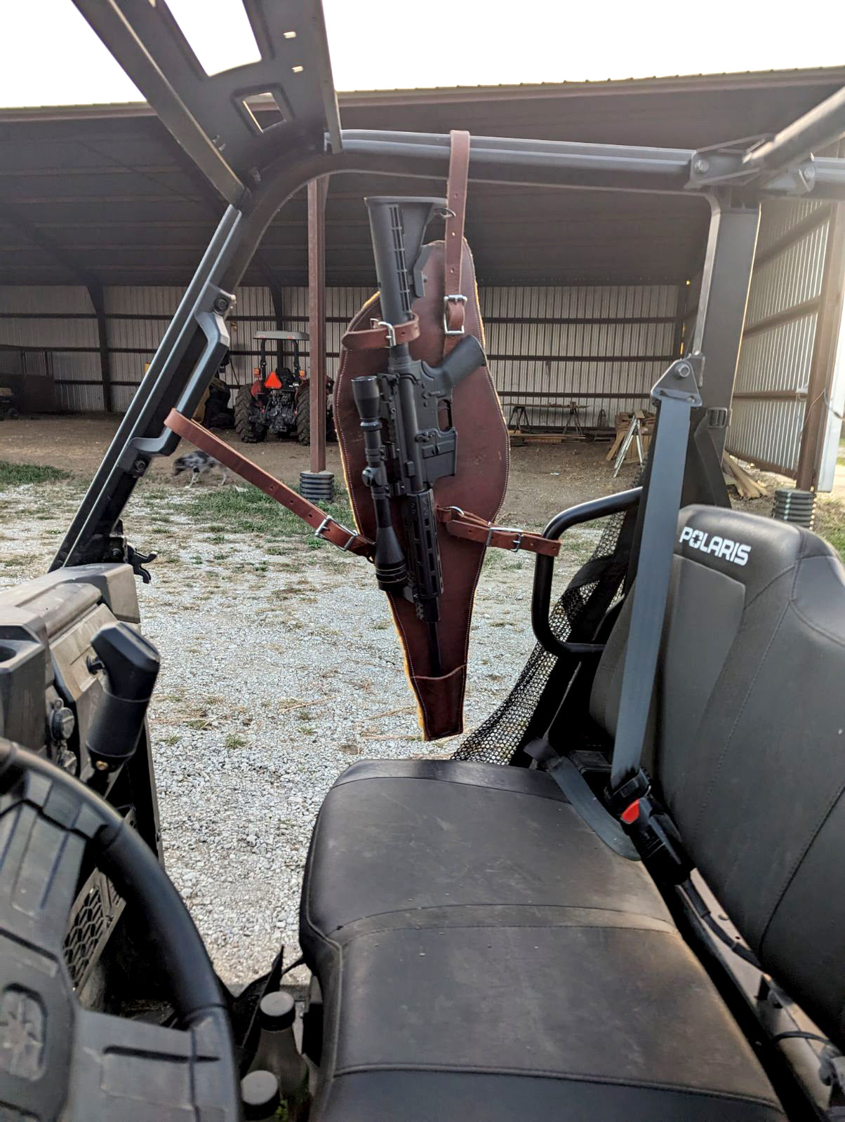 AR Scabbard mounted on Polaris ATV